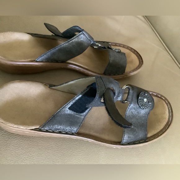 Grey With Silver Embellishments Rieker Sandals EU 41 - Picture 2 of 4